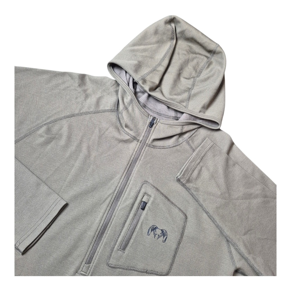 Kuiu Mens XXL NuYarn Merino Wool Hooded 1/2 Zip Pullover Green Hunting